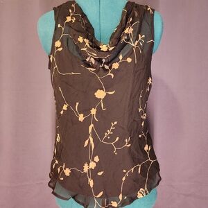 3/$20 Jonathan Martin Black and Tan Floral Blouse